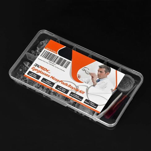 Eyeglasses Nose Pads, TEKPREM Glasses Nose Pads Replacement Repair Tools Kit with 5 Pairs of Air Chamber Silicone Nose Pads,Screws,Screwdrivers,Tweezer and Cleaning Cloth for Glasses and Sunglasses in Kuwait
