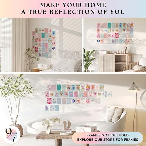 97 Decor Cute Preppy Room Decor Teen Girls - Colorful Preppy Wall Decor, Trendy Preppy Posters For Room Aesthetic, Preppy Pictures For Wall, Eclectic Gallery Wall Prints Dorm Decorations (Unframed) in Saudi Arabia