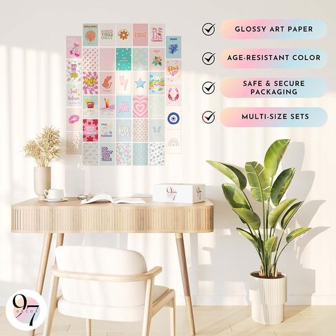 97 Decor Cute Preppy Room Decor Teen Girls - Colorful Preppy Wall Decor, Trendy Preppy Posters For Room Aesthetic, Preppy Pictures For Wall, Eclectic Gallery Wall Prints Dorm Decorations (Unframed) in Saudi Arabia