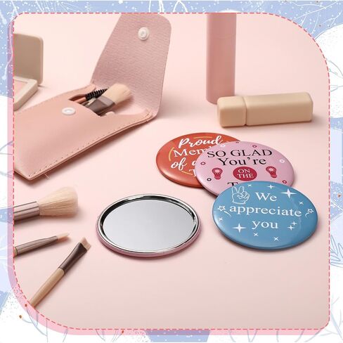 Ramede 48 Pcs Best Team Ever Gifts Appreciation Week Gifts Cosmetic Makeup Canvas Bags Best Teammate Ever Socks Inspirational Keychains Round Compact Mirrors for Women Coworkers Social Worker in Saudi Arabia