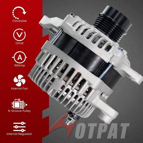 مولد تيار ثابت لـ: -Dodge Journey 2009-2017 2018 2019 2020 (Se Sxt Avp Base Crossroad Express Se Value) 2.4L L4,12V 160Amp، مولد كهربائي جديد مطور OE # 04801490AA A2TX0281 4801490AA in Saudi Arabia