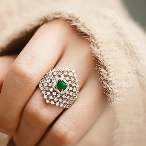 Luxurious S925 silver ring a grid design. Suitable for women's daily commuting wear, parties, Valentine's Day birthday gifts, pure silver jewelry in Saudi Arabia