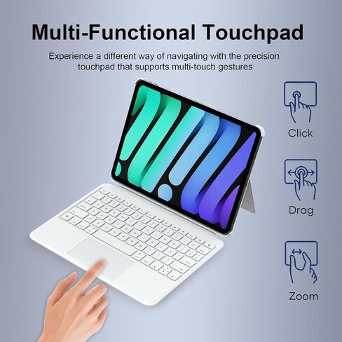 Bluetooth-Free Keyboard with Smart Connector for Pro 11-inch (1st, 2nd, 3rd, 4th Gen), Detachable Keyboard Folio, Keyboard Case with Kickstand, Backlit, Multi-Touch Trackpad, Black in Saudi Arabia