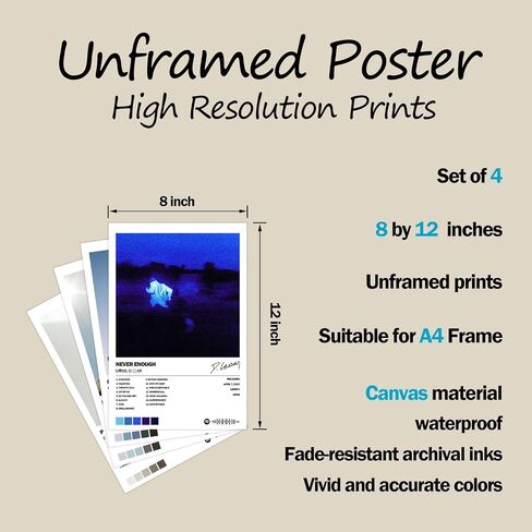Daniel Poster Caesar Album Cover Signed Limited Edition Posters (Set of 4) Unframed 8inch X 12inch(20 X 30cm) Room Aesthetic Scannable Song Code Music Posters in Saudi Arabia