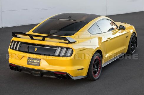 Replacement for 2015-2023 Ford Mustang S550 Models | S650 Dark Horse Style Rear Trunk Lid Wing Wickerbill Spoiler (ABS Plastic - Painted Glossy Black) in Saudi Arabia
