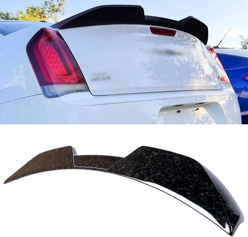 Rear Trunk Spoiler Compatible with 2011-2023 Chrysler 300 300C 300S, M Style Duckbill Spoiler Fits for 11-23, Exterior High Kick Tail Deck Lid Wing Lip (Forged Carbon Fiber Pattern) in Saudi Arabia
