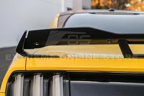 Replacement for 2015-2023 Ford Mustang S550 Models | S650 Dark Horse Style Rear Trunk Lid Wing Wickerbill Spoiler (ABS Plastic - Painted Glossy Black) in Saudi Arabia