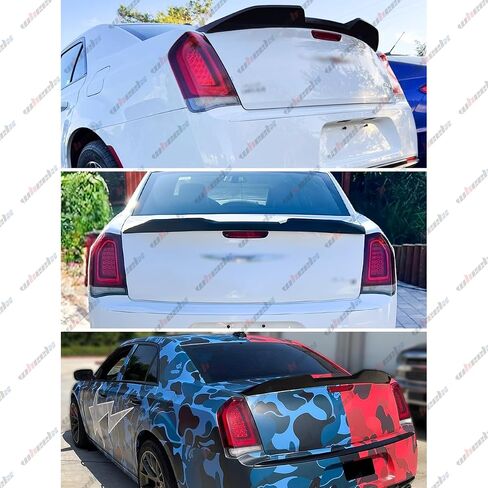 Rear Trunk Spoiler Compatible with 2011-2023 Chrysler 300 300C 300S, M Style Duckbill Spoiler Fits for 11-23, Exterior High Kick Tail Deck Lid Wing Lip (Forged Carbon Fiber Pattern) in Saudi Arabia