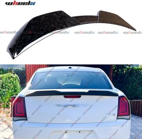 Rear Trunk Spoiler Compatible with 2011-2023 Chrysler 300 300C 300S, M Style Duckbill Spoiler Fits for 11-23, Exterior High Kick Tail Deck Lid Wing Lip (Forged Carbon Fiber Pattern) in Saudi Arabia