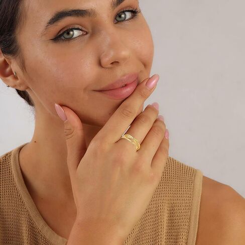 PRETOLE Sterling Silver Thumb Rings for Women S925 Silver Rings Cubic Zirconia Eternity Ring Minimalist Silver Ring Adjustable Open Ring for Women With Inspirational Card in Kuwait