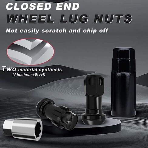 Lug Nuts Aluminum/Alloy Steel Tire Nut Lock 16 PCS Hex Nuts,4xEight Point Spline Nuts,1xHex Socket Key,1xEight Point Spline Socket Key,22mm OD/45mm H (Red Accents/Black Body, M12x1.5) in Saudi Arabia