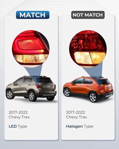 مصابيح خلفية LED متوافقة مع Chevy Trax 2017-2022 مع المصابيح وأحزمة المصابيح الخلفية على الجانب الأيمن للركاب، OEM: GM2801298 42750550 in Saudi Arabia