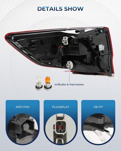 المصابيح الخلفية متوافقة مع المصابيح الخلفية Acura MDX 2014-2020، الجانب الأيمن للراكب، OEM: AC2805103 33500TZ5A02 in Kuwait
