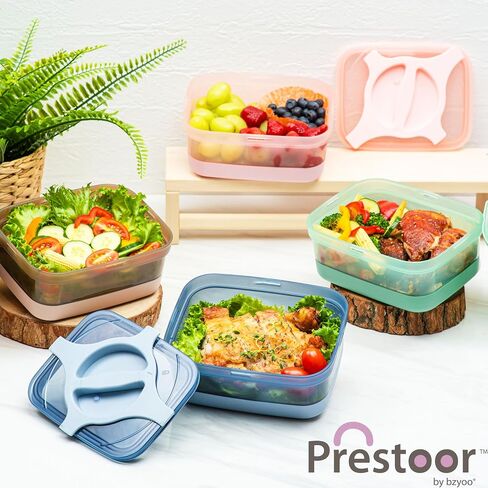 Bento Box 25.5oz 3 Cups Leakproof Salad and Meal Prep Container Twistlock Lid Reusable BPA-Free Portable Microwave and Dishwasher Safe for Work Lunch Blue in Saudi Arabia