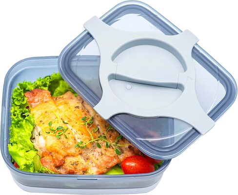 Bento Box 25.5oz 3 Cups Leakproof Salad and Meal Prep Container Twistlock Lid Reusable BPA-Free Portable Microwave and Dishwasher Safe for Work Lunch Blue in Saudi Arabia