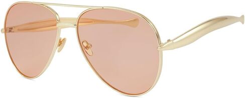 KUKASEN Trendy Retro Aviator Sunglasses for Women Men – Oversized Vintage 70s Pilot Shades, UV400 Gold Frame Glasses in Saudi Arabia