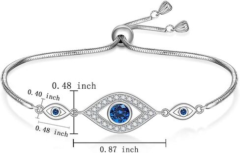 Evil Eye Bracelet for Women 925 Sterling Silver Blue Greek Evil Eye Bracelet Jewelry Gifts in Saudi Arabia