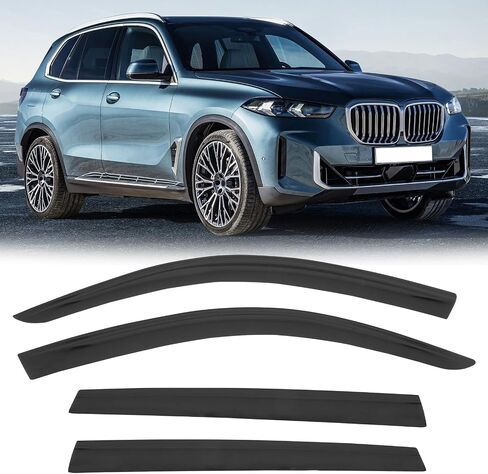 FREEMOTOR802 Low-Profile Window Deflectors Fits 2019-2025 BMW G05 X5 | Tape-on Mount Rain Guards Side Window Visors Wind Deflectors Dark Tinted Acrylic 4-Piece in Saudi Arabia