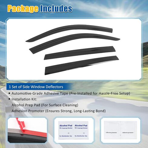 FREEMOTOR802 Low-Profile Window Deflectors Fits 2019-2025 BMW G05 X5 | Tape-on Mount Rain Guards Side Window Visors Wind Deflectors Dark Tinted Acrylic 4-Piece in Saudi Arabia