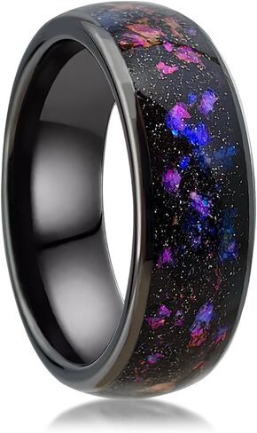 Orion Nebula Opal Galaxy Fragment Inlay RFID Smart Ring سيراميك إيبوكسي ID T5577/IC CUID(GEN2) شريحة قابلة لإعادة الكتابة 125 كيلو هرتز/13.56 ميجا هرتز، قفل التحكم في الوصول، حلقة بطاقات المفاتيح in Kuwait