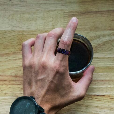 Orion Nebula Opal Galaxy Fragment Inlay RFID Smart Ring سيراميك إيبوكسي ID T5577/IC CUID(GEN2) شريحة قابلة لإعادة الكتابة 125 كيلو هرتز/13.56 ميجا هرتز، قفل التحكم في الوصول، حلقة بطاقات المفاتيح in Kuwait