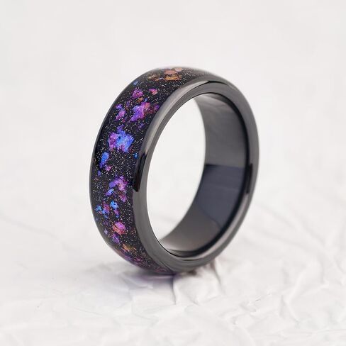 Orion Nebula Opal Galaxy Fragment Inlay RFID Smart Ring سيراميك إيبوكسي ID T5577/IC CUID(GEN2) شريحة قابلة لإعادة الكتابة 125 كيلو هرتز/13.56 ميجا هرتز، قفل التحكم في الوصول، حلقة بطاقات المفاتيح in Kuwait