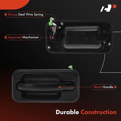A-Premium Rear Left Driver Side Exterior Door Handle Compatible with Hummer H2 2003 2004 2005 2006, Textured Black, Replace# 15104796 in Saudi Arabia
