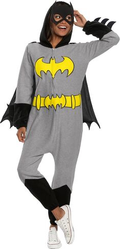 Rubies Women's DC Super Heroes Batgirl Hooded Jumpsuit, As Shown in Saudi Arabia