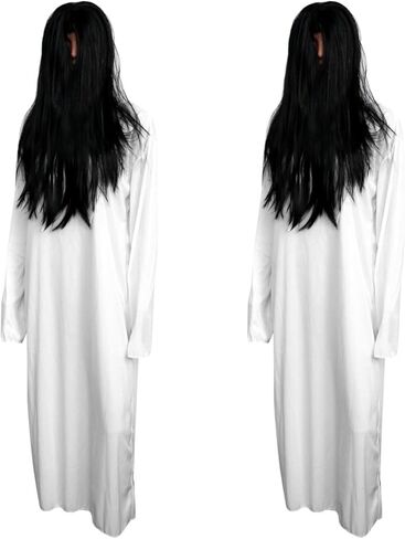 Toyvian White Dress Scary Costume Ghost of 2 Ghost Bride Dress Suit Halloween Party Supplies Bride Dress White Halloween Costumes in Saudi Arabia