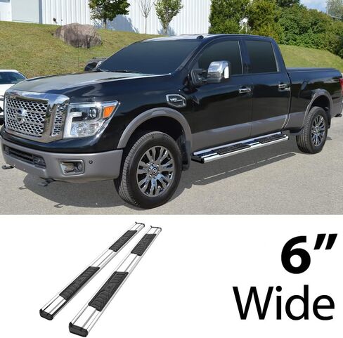ألواح تشغيل HD Ridez ذات خطوات جانبية متوافقة مع Nissan Titan 2004-2024 Crew Cab (باستثناء موديلات 2016) وTitan XD 16-24 in Saudi Arabia