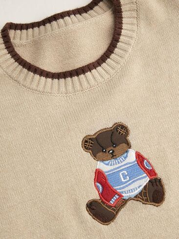 CIDER Womens Sweaters Fall Long Sleeve Bear Graphic Crewneck Sweater Soft Knit Casual Cropped Pullover Cute Fall Outfits 2024 in Kuwait