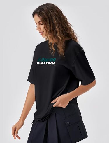 K-Swiss Heritage Women's Silky T-Shirt, Soft Crewneck Oversize T-Shirts with Eco-Embossed Graphic for Casual Sport in Saudi Arabia