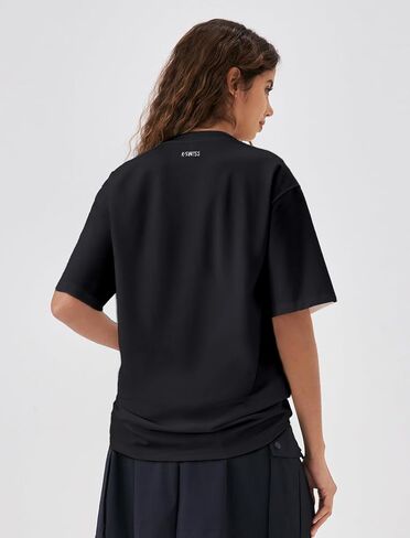 K-Swiss Heritage Women's Silky T-Shirt, Soft Crewneck Oversize T-Shirts with Eco-Embossed Graphic for Casual Sport in Saudi Arabia
