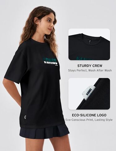 K-Swiss Heritage Women's Silky T-Shirt, Soft Crewneck Oversize T-Shirts with Eco-Embossed Graphic for Casual Sport in Saudi Arabia