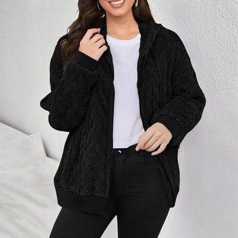Fleece Jacket Women Fuzzy Full Zip Sherpa Jackets Warm Casual Stand Collar Winter Coats Outerwear with Pockets 2025 in Saudi Arabia