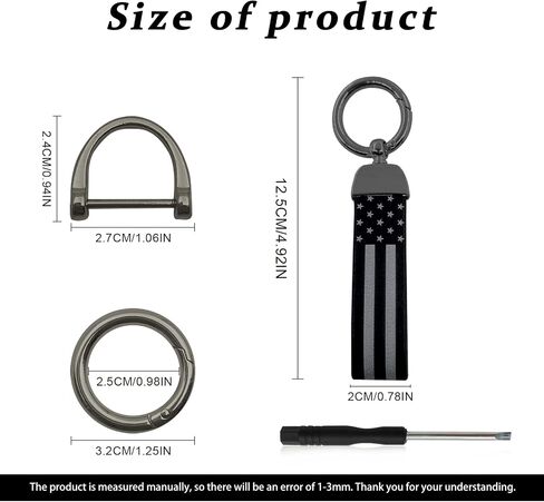 American Flag Car Keychain Accessories with Zinc Alloy Suit, Universal Key Fob Keychain Leather for Men and Women (Black) in Saudi Arabia