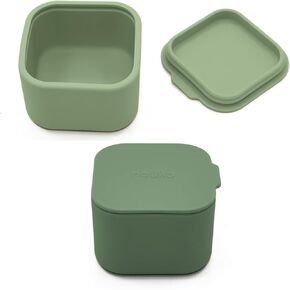 Snack Container 2-Pack | Snack | Food Grade Silicone with Sealed compartment | Soft Blush/Dust