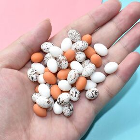 60Pcs Artificial Mini Easter Eggs Decoration Fake Resin Easter Bird Eggs for DIY Crafts Easter Party Decorations Photo Props