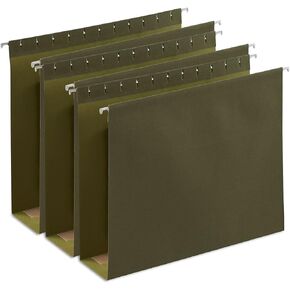 Staples 418376 Hanging File Folders BX Bottom 3-Inch Expansion Letter Gn 25/BX