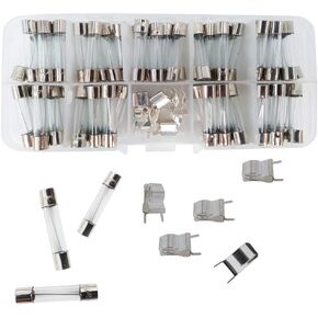 72 Pack 6x30mm Fast Blowing Glass Tube Fuse Fuse Kit Amplifier Kit and 10 fuse holders