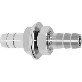 Beduan 1/4" Hose Barb Thru-Bulk Bulkhead Straight Hex Union Stainless Steel Fitting(Pack of 2)