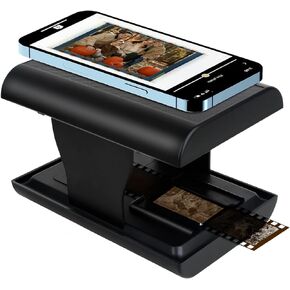 Mobile Film Scanner, 35mm Foldable Slide and Negative Scanner for Old Slides to Smartphone JPG, Built in LED Backlight, Support App Editing and Sharing