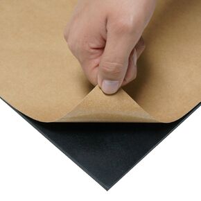 Small Parts 33-P006-375-012-012 General Purpose Rubber, 60A Durometer, Smooth Finish, Adhesive Backed, 3/8" Thickness, 12" Width, 12" Length, Black