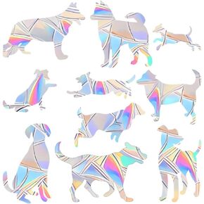 Anti Collision Window Decals for Bird Strikes，30 Pieces Dog Style Rainbow Window clings for Bird Window Strike Prevention,Rainbow Window Stickers to Save Bird Strikes No Glue Required