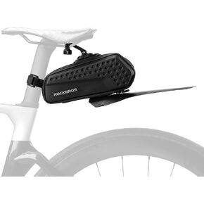 ROCKBROS Bike Saddle Bag Bike Seat Bag Under Seat 3D Hard Shell Bike Bag with Mudguard for Mountain Road Bikes, Quick Release 1.3L