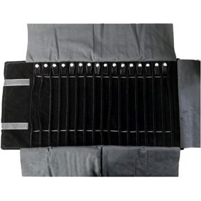 DOITOOL Travel Jewelry Case Roll Bag Organizer for Necklace Earrings Ring Bracelet, Jewelry Organizer, 16 Hook, Black