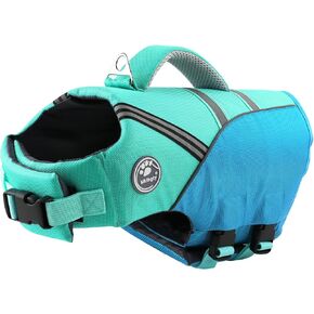 Dog Life Jacket, Reflective Adjustable Dog Life Vest for Swimming and Boating, Ripstop Pet Safety Vest with Rescue Handle, High Buoyancy Dog Life Preserver for Small Medium Large Dogs