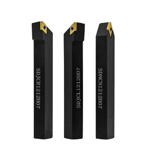 3PCS 1/2" Shank Indexable Lathe Turning Tool, Indexable Carbide Turning Tools,Metal Lathe Tools Holder,for Machining Steel Parts and Stainless Steel in Kuwait