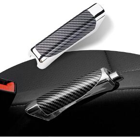 1 PC Car Handbrake Cover, ABS Grip Handbrake Cover, Parking Handbrake Decorative Cap, Handbrake Protector Cover Universal for Most Cars (Carbon Fiber Black)