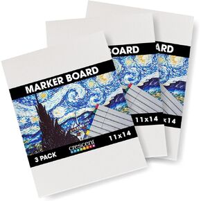 Crescent Creative Products 215-1114 Crescent Art & Illustration Marker, Board, 11" X 14", White 3 Count